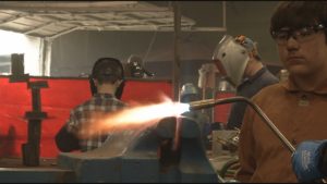 Boy scouts welding